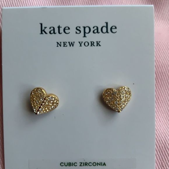 NWT Kate Spade Mini Heart Pave Earrings R1